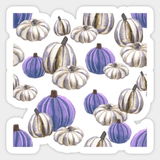 Watercolor Halloween Pumpkins - Lavender & White Sticker